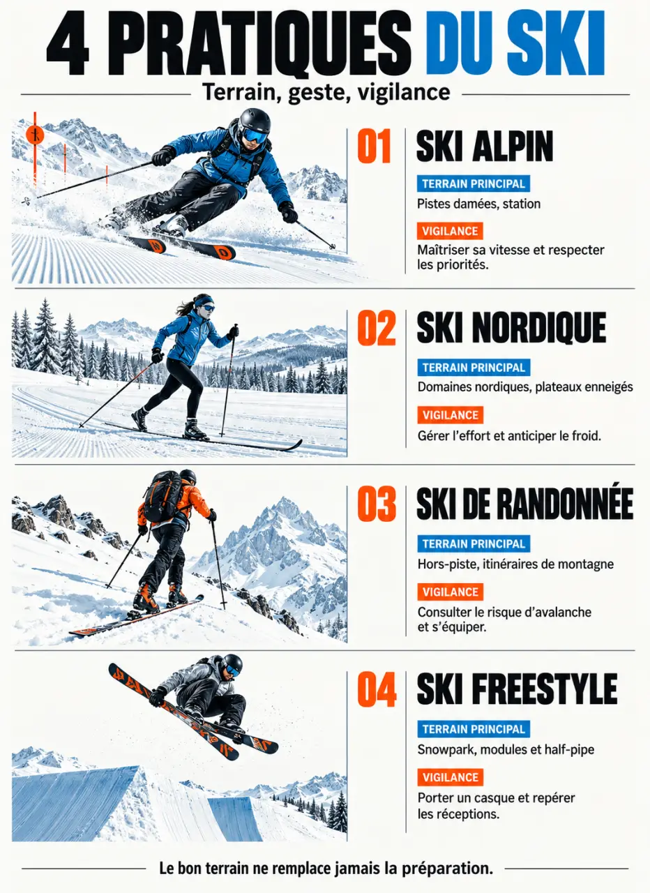 Vente privée ski : comparaison des types de skis selon la pratique et le terrain